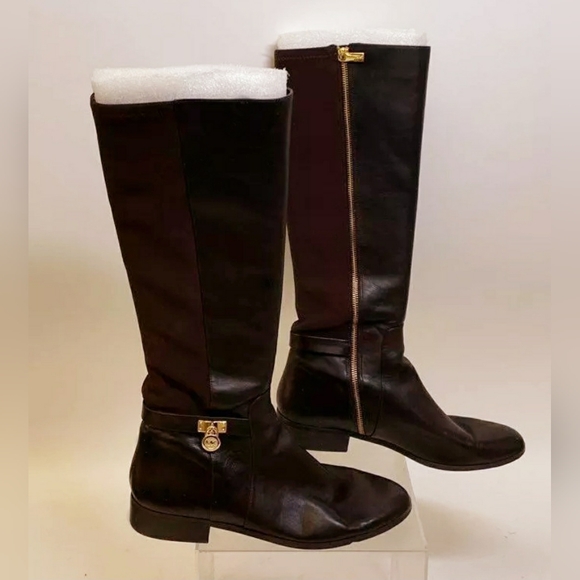 Michael Kors MK Designer Brown Tall Leather Boots - Size 11M - Picture 6 of 10